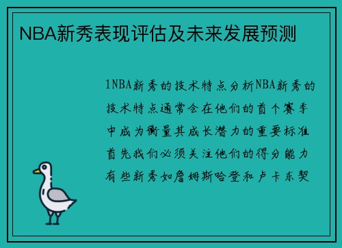 NBA新秀表现评估及未来发展预测